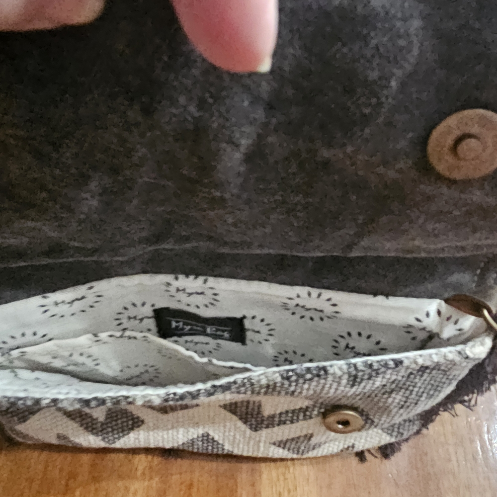 Myra Bag Gray and Black Textured Shoulder Bag - Picture 6 of 7